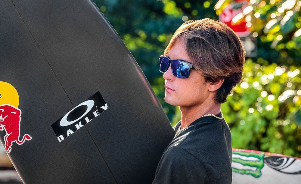 Surfer wearing Oakley Holbrook sunglasses