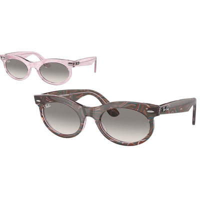 Wayfarer Oval RB2242, Photochromic Purple Waves/Grey Clear Gradient Glass Lenses 53 Eye Size