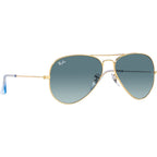 Aviator Classic RB3025, Gold/Blue Gradient Glass Lenses 58 Eye Size