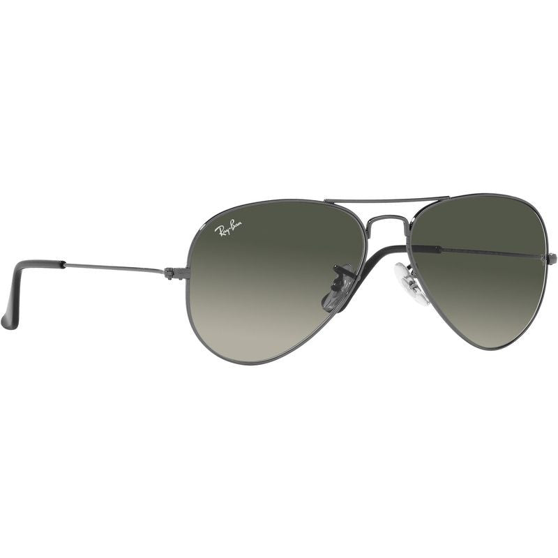 Aviator Classic RB3025, Gunmetal/Grey Gradient Glass Lenses 58 Eye Size