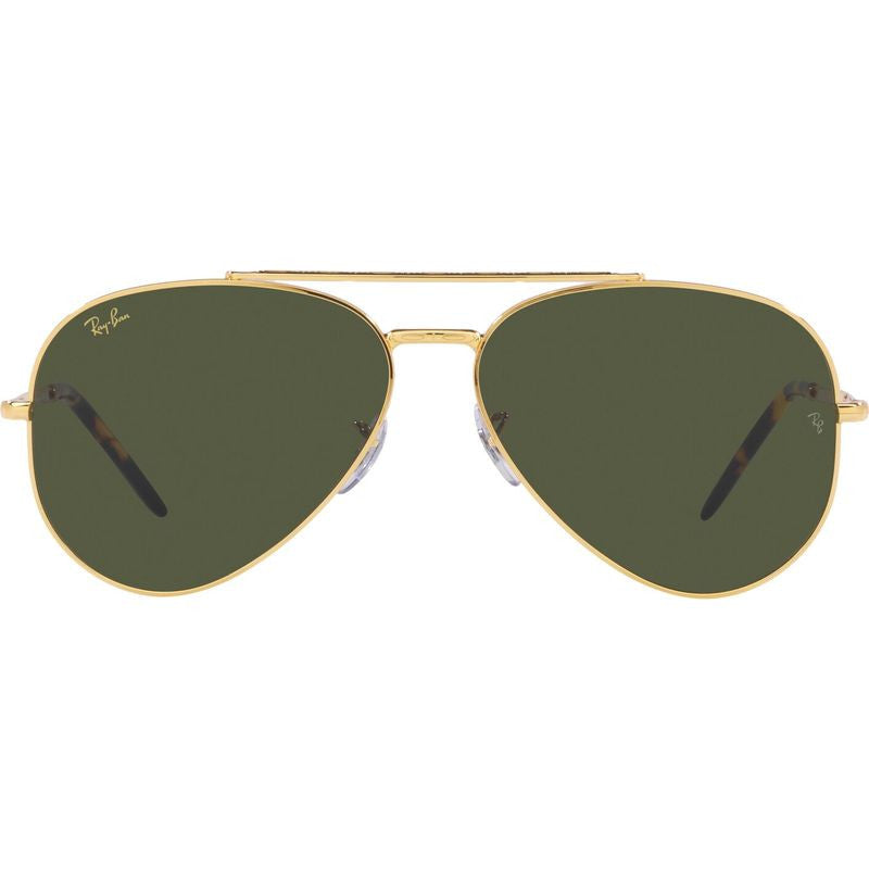 New Aviator RB3625, Legend Gold/Green Glass Lenses 55 Eye Size