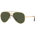 New Aviator RB3625, Legend Gold/Green Glass Lenses 55 Eye Size
