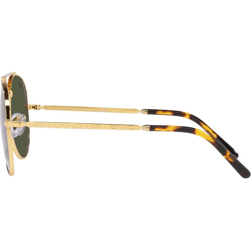New Aviator RB3625, Legend Gold/Green Glass Lenses 55 Eye Size