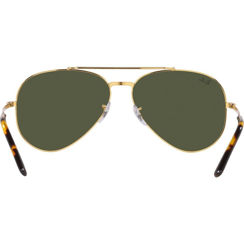 New Aviator RB3625, Legend Gold/Green Glass Lenses 55 Eye Size