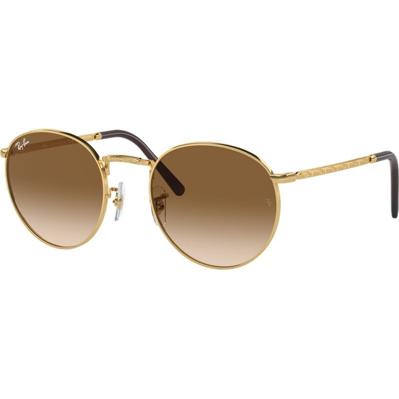 New Round RB3637, Gold/Light Brown Gradient Glass Lenses 50 Eye Size