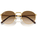 New Round RB3637, Gold/Light Brown Gradient Glass Lenses 50 Eye Size