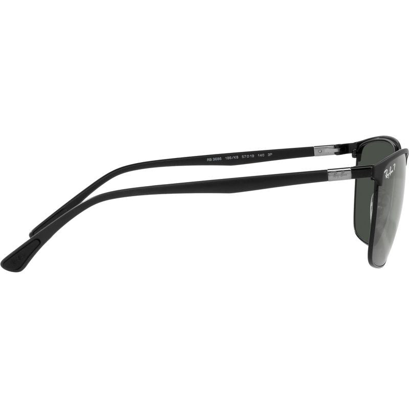 RB3686, Matte Black and Black/Dark Grey Glass Polarised Lenses