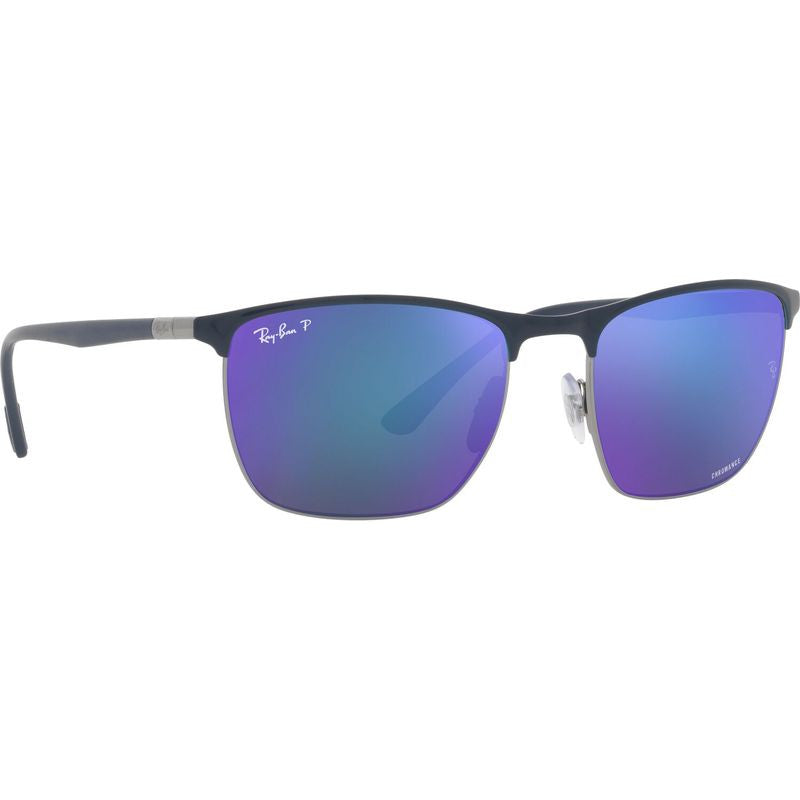 RB3686, Blue on Gunmetal/Blue Mirror Polarised Glass Lenses