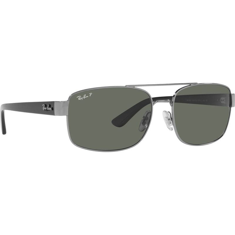 RB3687, Gunmetal/Green Polarised Glass Lenses 61 Eye Size