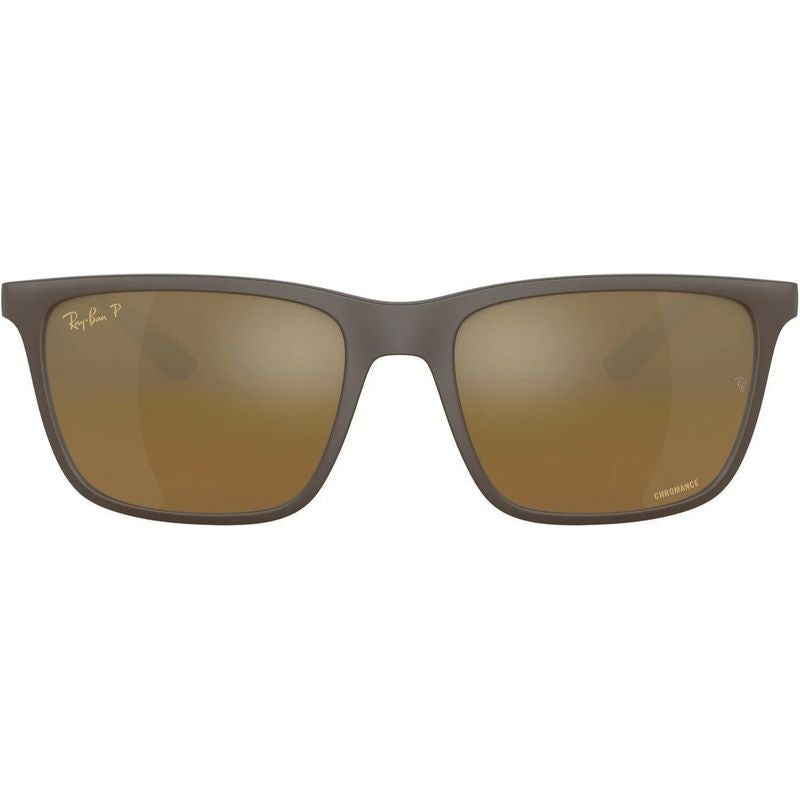 RB4385, Matte Brown/Brown Gold Mirror Polarised Lenses