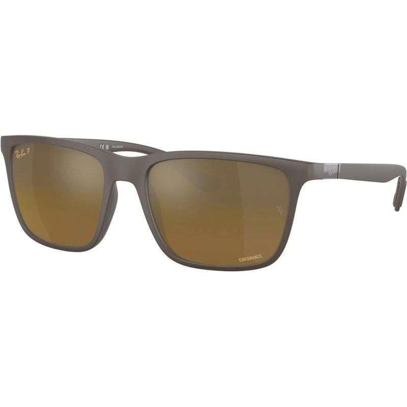 RB4385, Matte Brown/Brown Gold Mirror Polarised Lenses