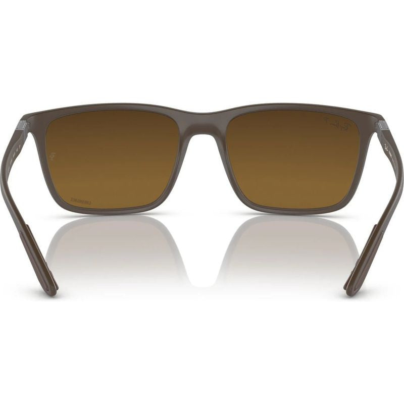 RB4385, Matte Brown/Brown Gold Mirror Polarised Lenses
