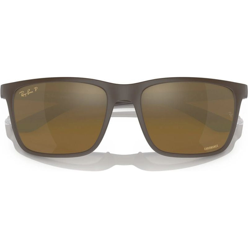 RB4385, Matte Brown/Brown Gold Mirror Polarised Lenses