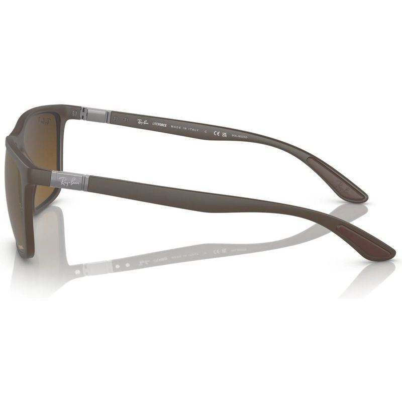 RB4385, Matte Brown/Brown Gold Mirror Polarised Lenses