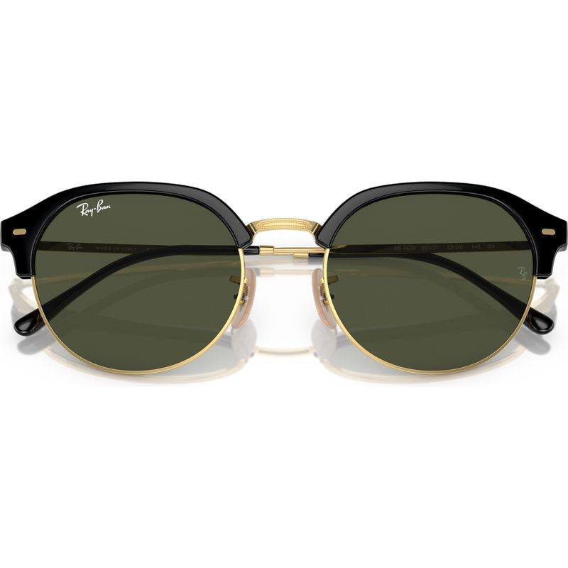 RB4429, Black on Arista/Green Glass Lenses 53 Eye Size
