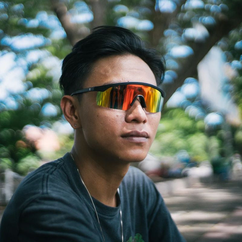 Lelle, Black/Red Mirror Polarised Lenses