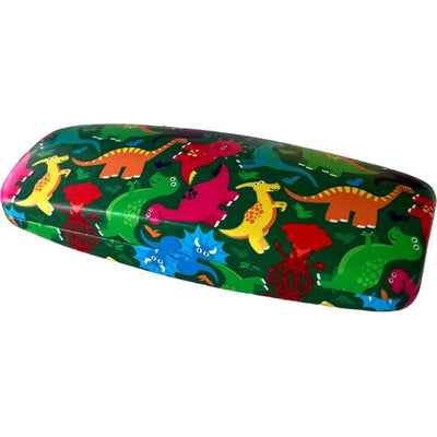 Kids Hard Case, Green Dinosaurs