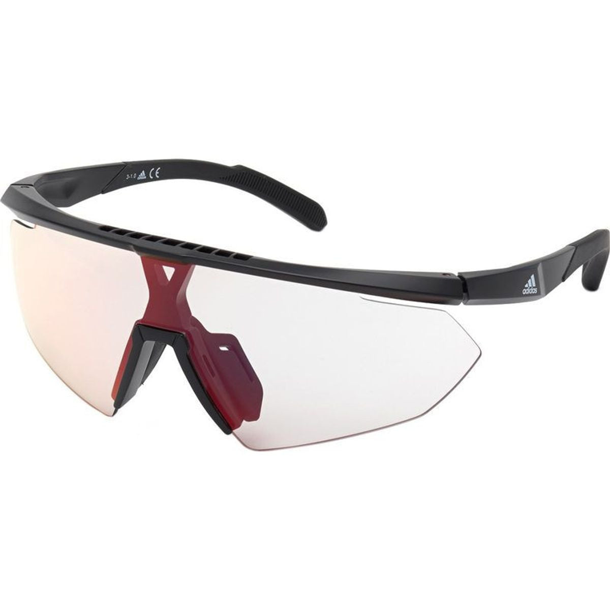 SP0015, Shiny Black/Smoke Photochromic Mirror Lenses