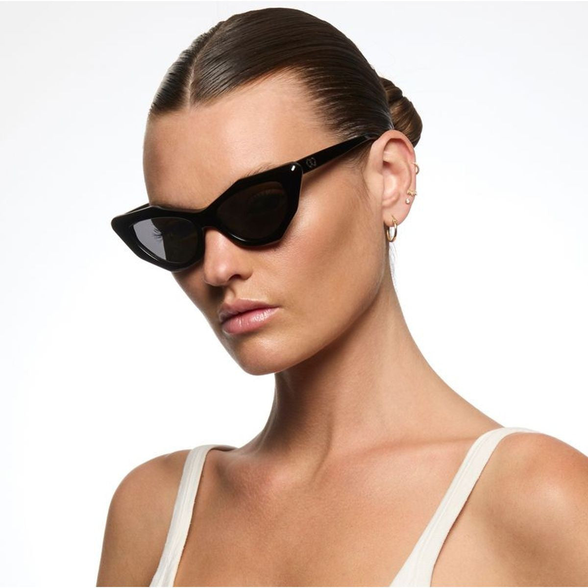 Mookhi, Bio-Acetate Gloss Black/Grey Lenses