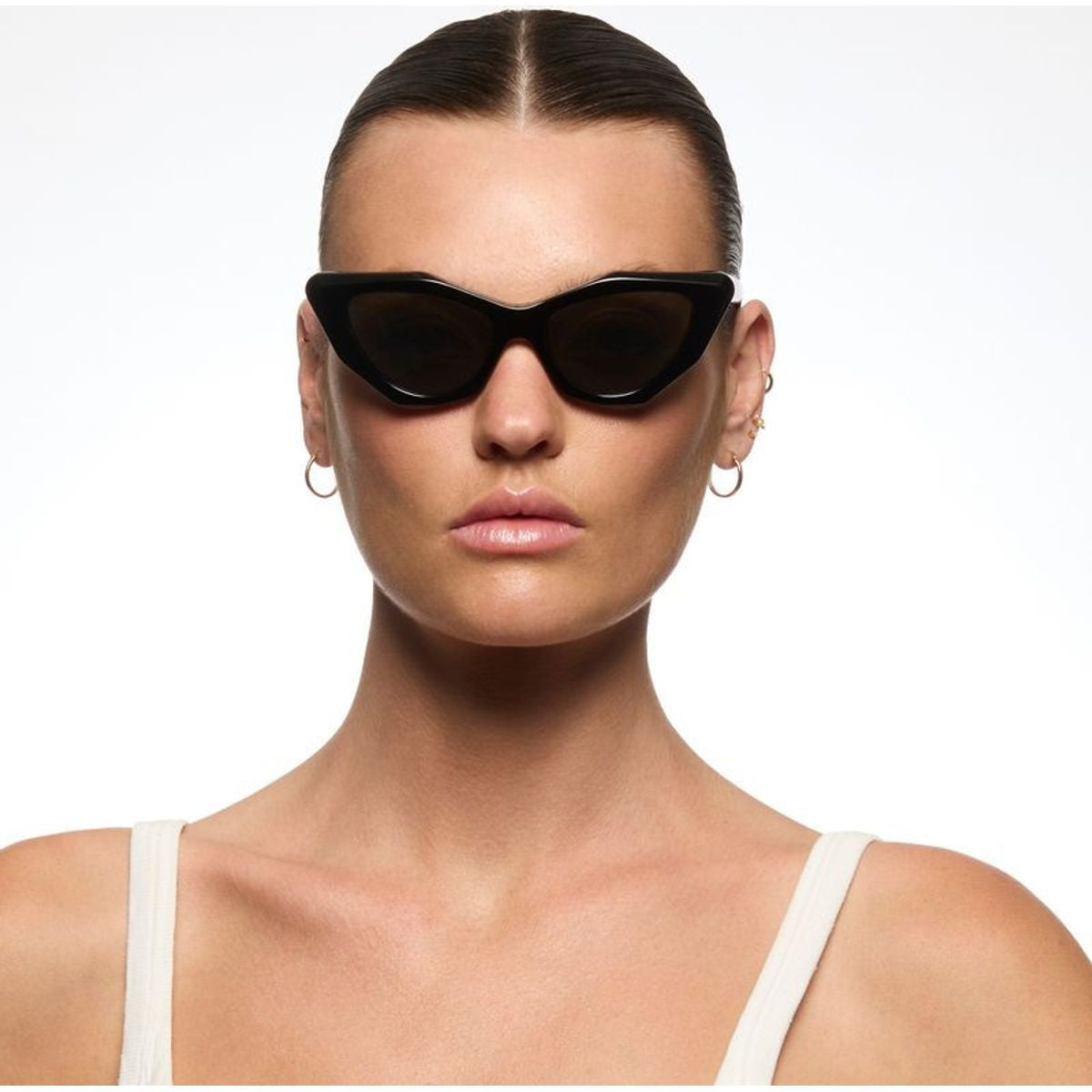 Mookhi, Bio-Acetate Gloss Black/Grey Lenses