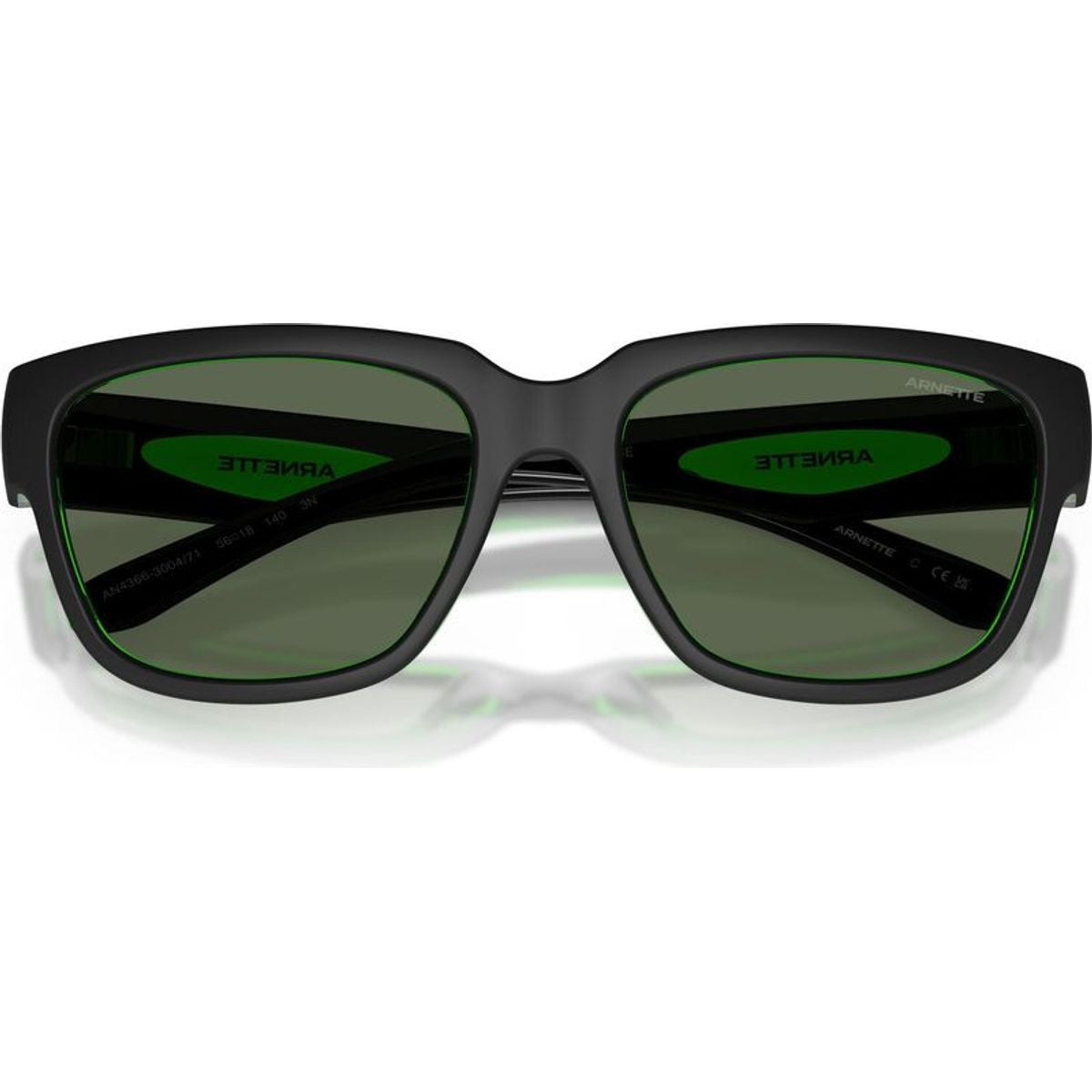 Bounce AN4366, Black and Transparent Green/Dark Green Lenses
