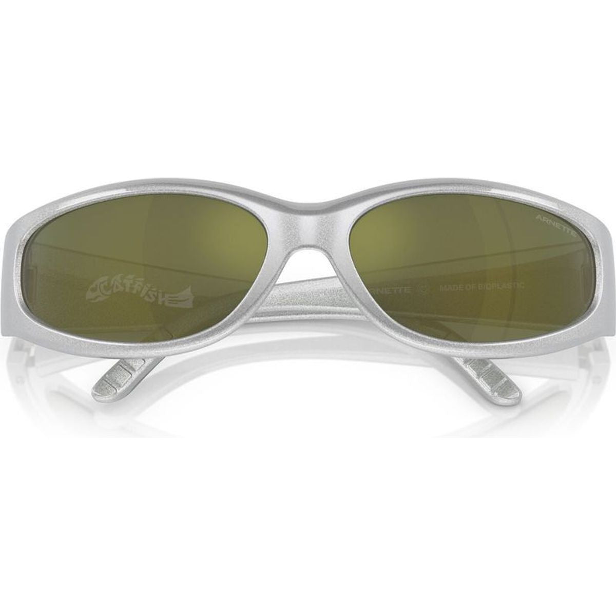 Catfish AN4302, Metallic Silver/Dark Green Petrol Mirror Lenses 62 Eye Size