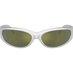 Catfish AN4302, Metallic Silver/Dark Green Petrol Mirror Lenses 62 Eye Size