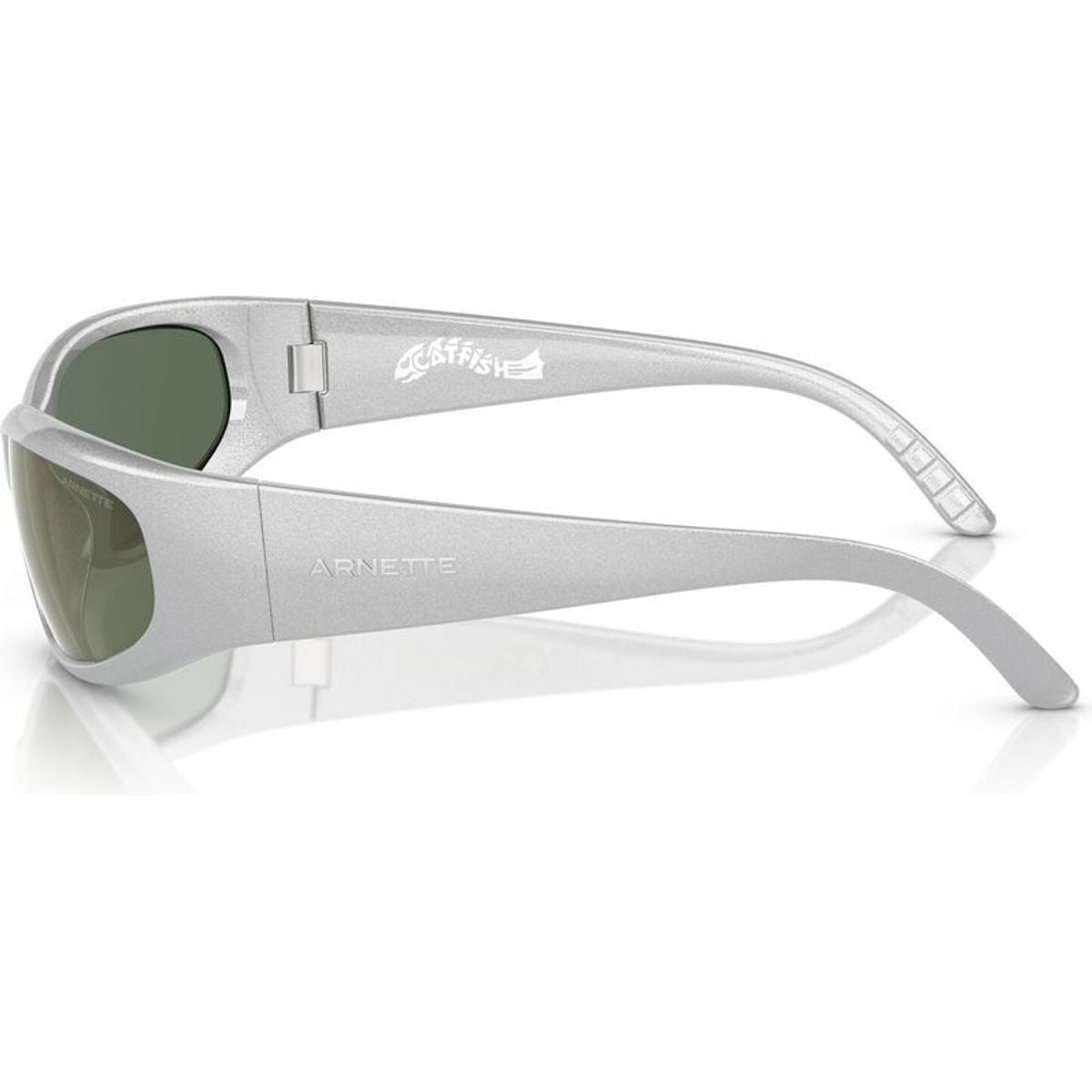 Catfish AN4302, Metallic Silver/Dark Green Petrol Mirror Lenses 62 Eye Size