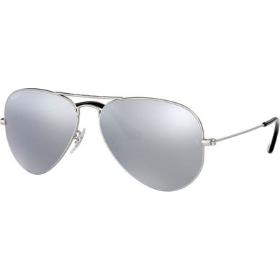 Aviator Classic RB3025, Silver/Dark Grey Mirror Glass Polarised Lenses 58 Eye Size