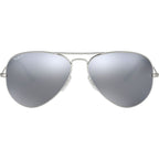 Aviator Classic RB3025, Silver/Dark Grey Mirror Glass Polarised Lenses 58 Eye Size