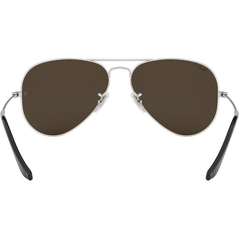 Aviator Classic RB3025, Silver/Dark Grey Mirror Glass Polarised Lenses 58 Eye Size