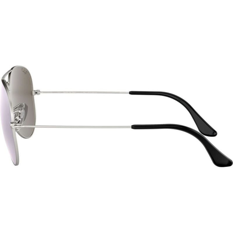 Aviator Classic RB3025, Silver/Dark Grey Mirror Glass Polarised Lenses 58 Eye Size