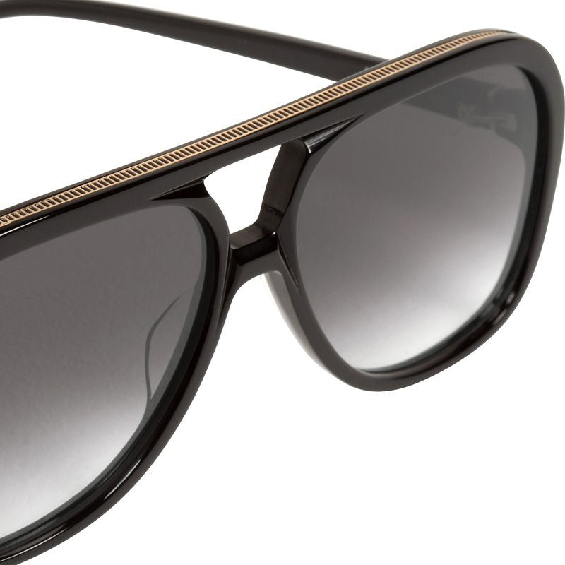 Bang, Gloss Black with Gold Metal Trim/Black Gradient Polarised Lenses