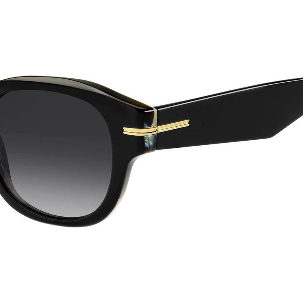 1717/S, Black Striped White/Grey Gradient Lenses