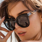 Luna, Shiny Black and Beige/Grey Polarised Lenses