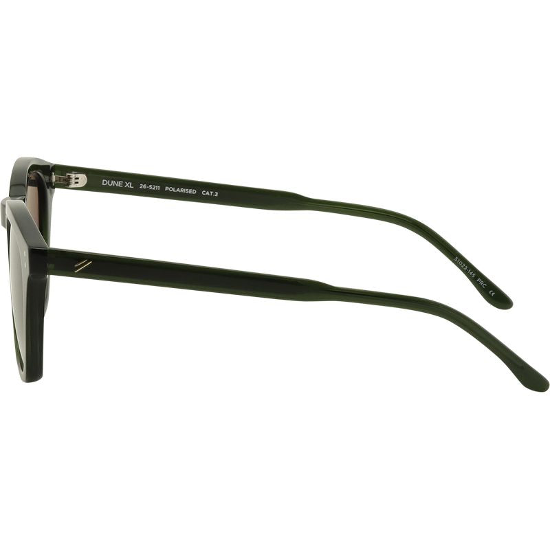 Bask Eyewear Dune XL Crystal Green Grey Polarised Temple