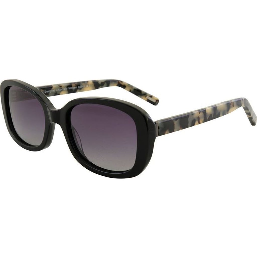 Millicent, Black and Demi/Grey Gradient Polarised Lenses