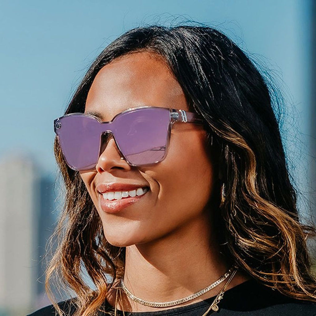Buttertron, Fog Crystal Grey/Rose Gold Mirror Polarised Lenses