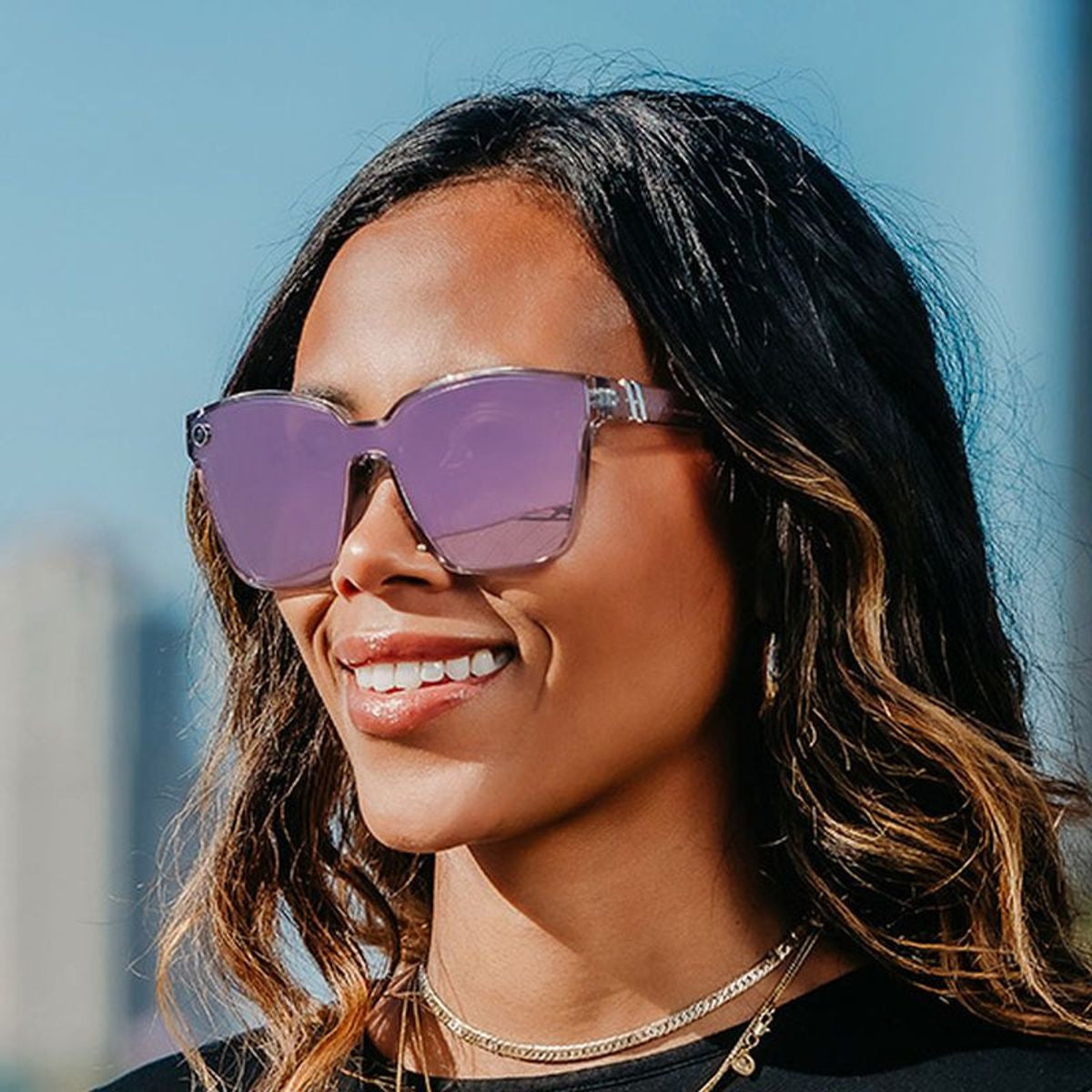 Buttertron, Fog Crystal Grey/Rose Gold Mirror Polarised Lenses