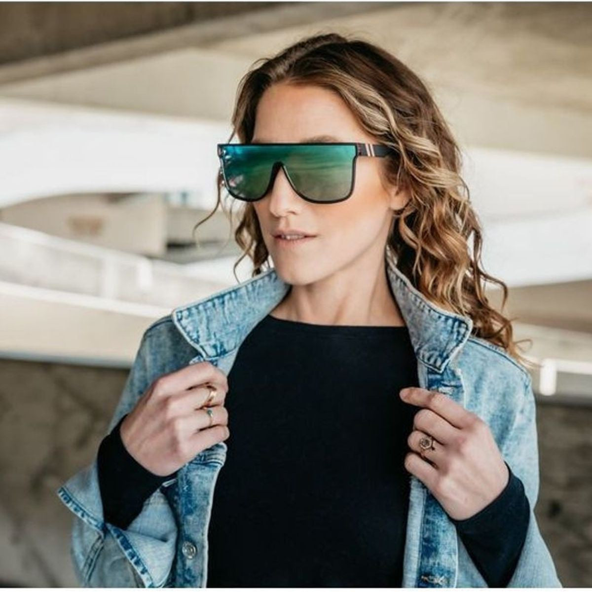 Sci Fi, Night City Gloss Slate/Aqua Champagne Rainbow Mirror Polarised Lenses