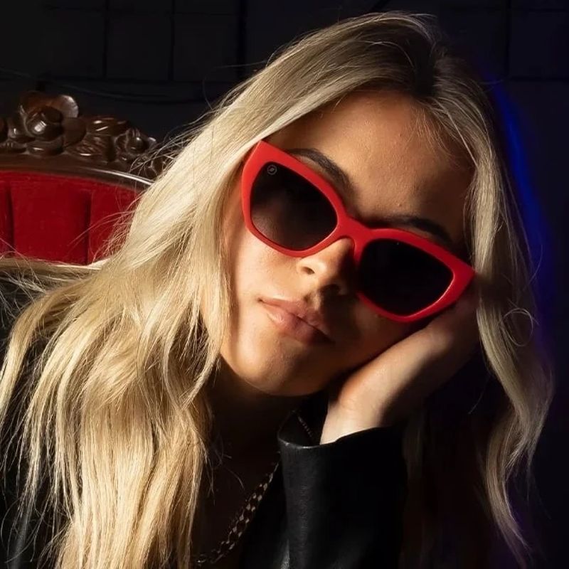 Blenders Jade Retro Red Grey Gradient Polarised Lifestyle