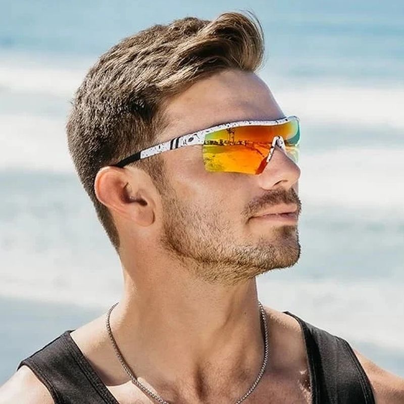 Blenders Pacer White Splatter Red Mirror Polarised Lifestyle