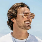 Blenders Phoenix Matte Champagne Champagne Mirror Polarised Lifestyle