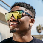 Blenders Providence DX Black Gold Yellow Gold Mirror Polarised Lifestyle