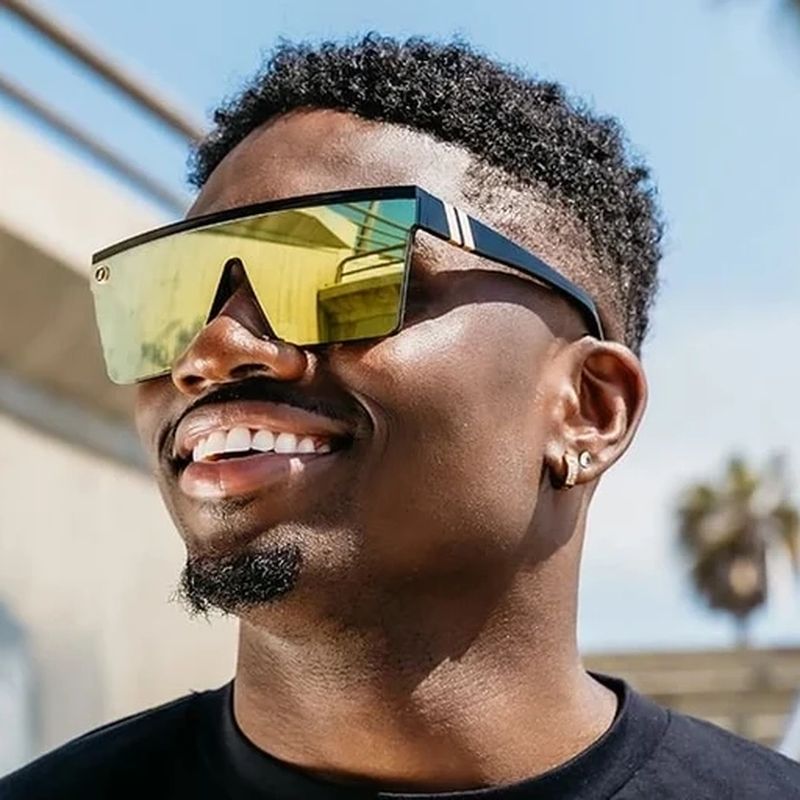 Blenders Providence DX Black Gold Yellow Gold Mirror Polarised Lifestyle