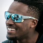 Airfin, Matte Grey and Acid/Sky Blue Polarised Lenses