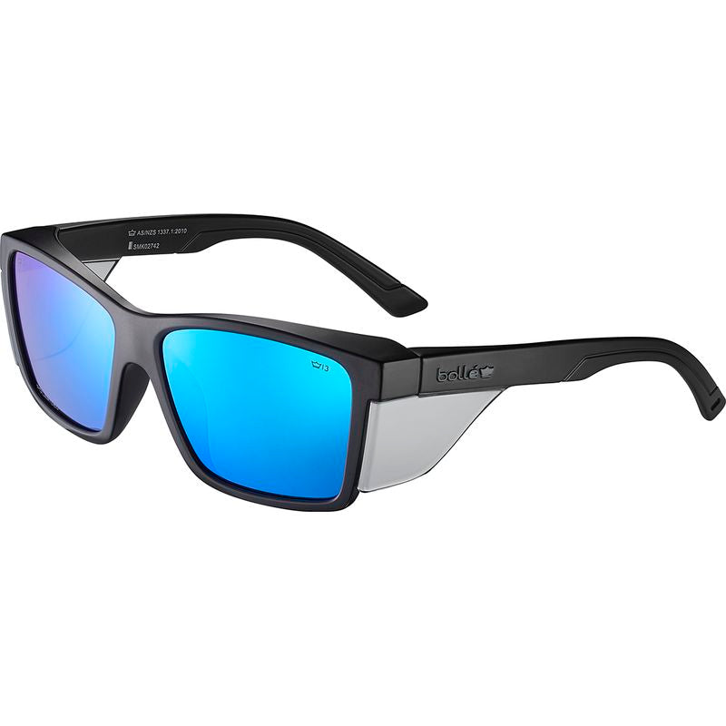 Bolle Safety STKS 420 Matte Black Cobalt Mirror Polarised Angle