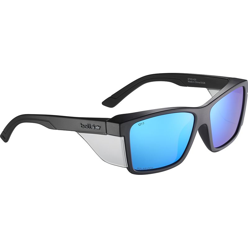 Bolle Safety STKS 420 Matte Black Cobalt Mirror Polarised Angle2