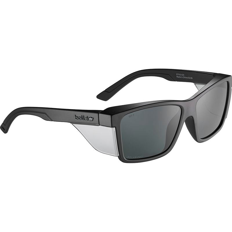 Bolle Safety STKS 420 Matte Black Smoke Polarised Angle2