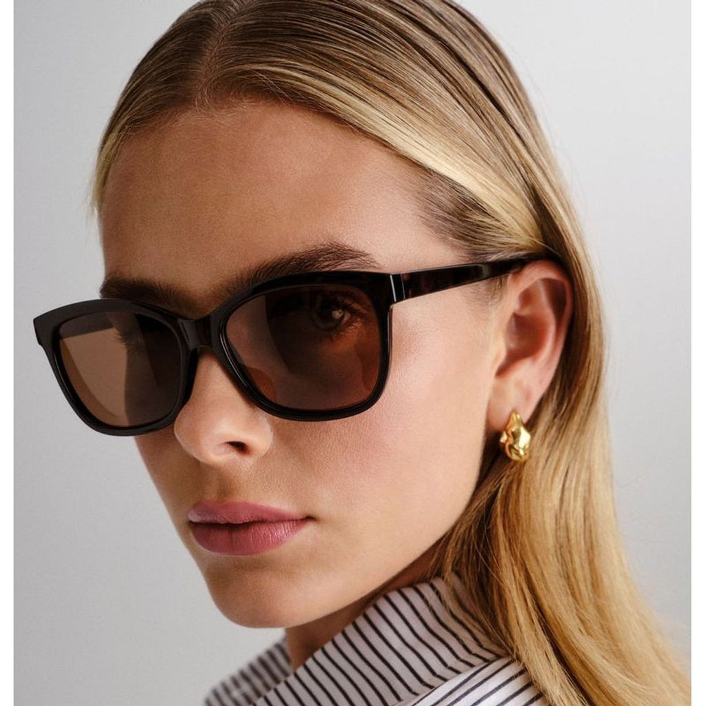 Allambie Petite, Black and Charcoal Tort/Brown Polarised Lenses
